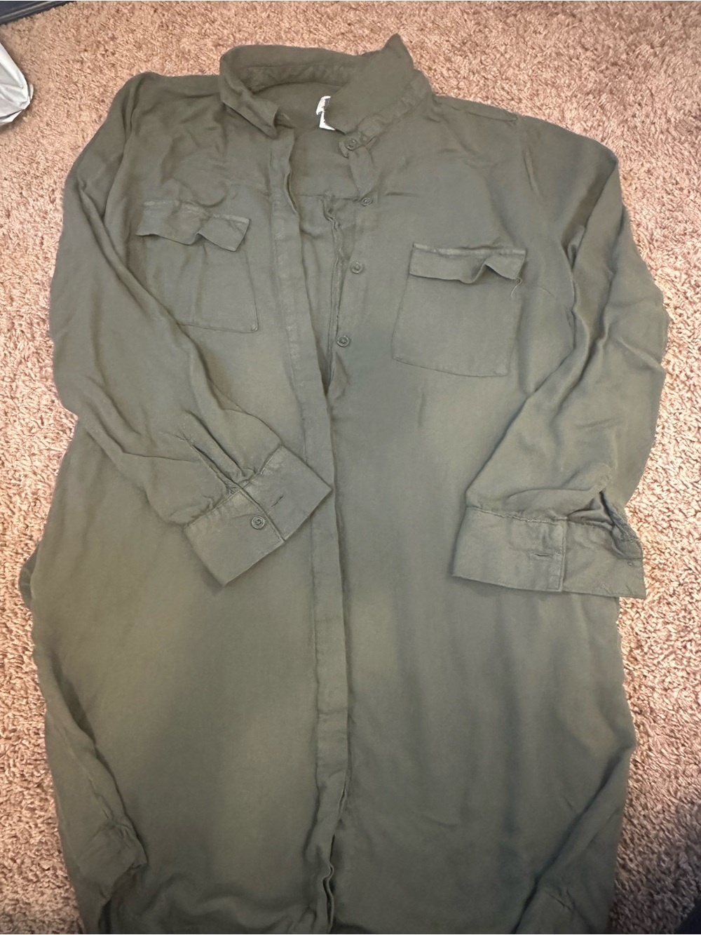 a new day Olive Green Midi Shirt Dress
